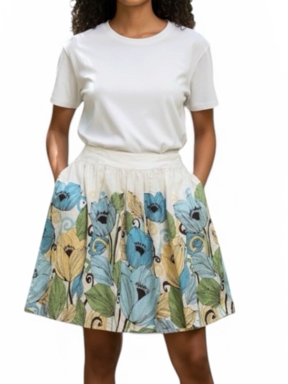 Vintage Apt 9 Floral Print A Line Skirt